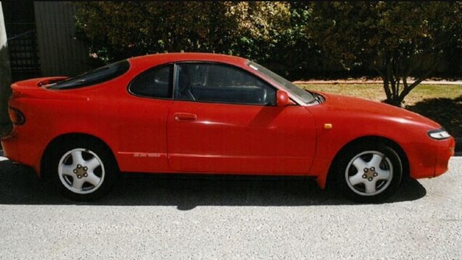 Queensland Police believe the red Celica was driven by two men who were allegedly involved in the murder of Frederick Rosson. Picture: QPS