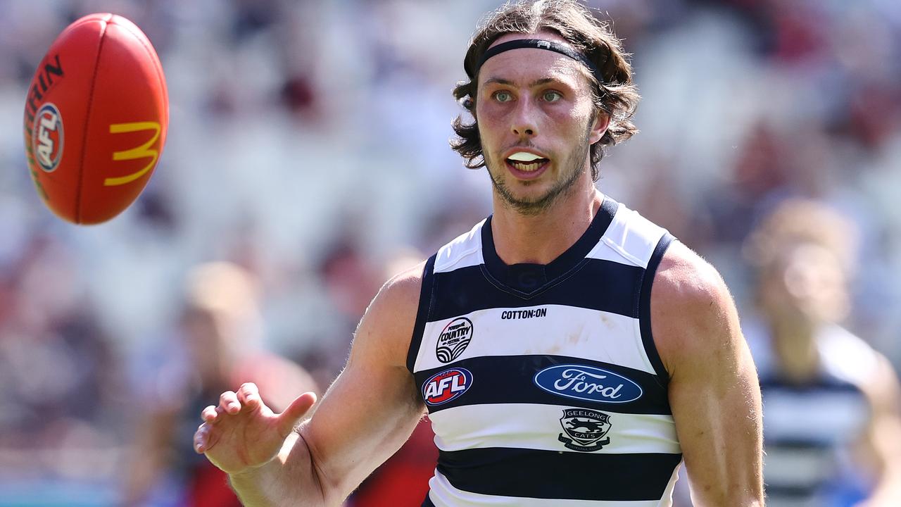 MELBOURNE. 19/03/2022. AFL. Round 1. Geelong vs Essendon at the MCG . Jack Henry of the Cats . Photo by Michael Klein