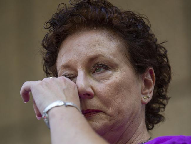 SYDNEY, AUSTRALIA - NewsWire Photos December 14, 2023: Kathleen Folbigg (purple top) leaves the Supreme Court in Sydney.Picture: NCA NewsWire / Christian Gilles