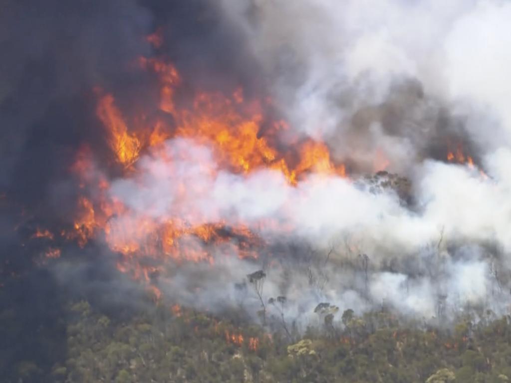 Multiple lightning strikes on Monday afternoon ignited several new fires just weeks after a mammoth blaze. Picture: 7News