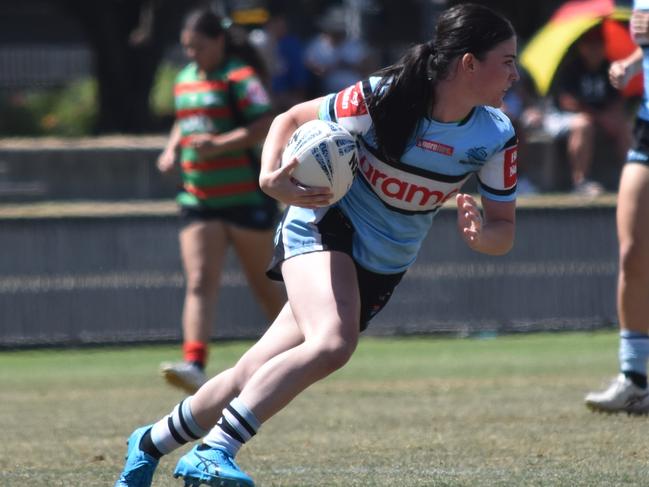 Tia Jordyn Vasilovski took command for Cronulla. Picture: Sean Teuma