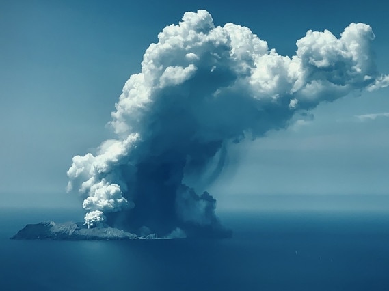 Whakaari shortly after the deadly eruption on Monday. Picture: White Island Flights