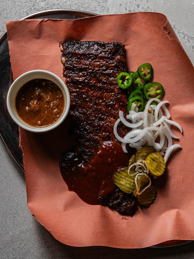 Pork ribs and pickles, Texan-style is almost a spiritual experience for Lennox.