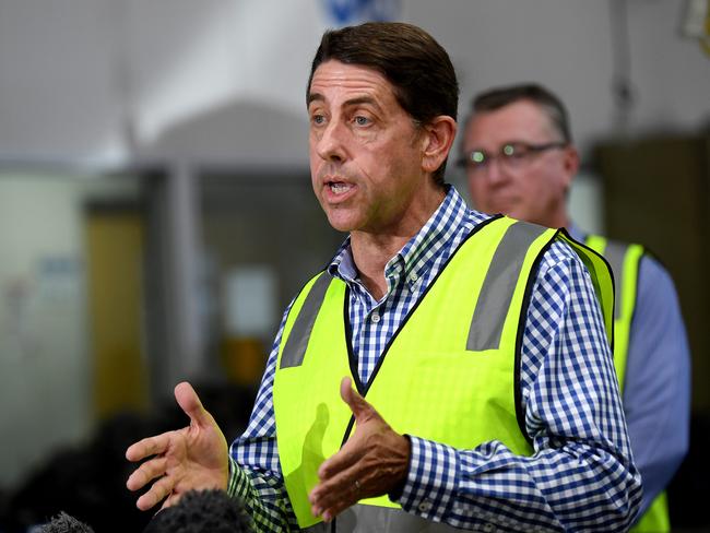 TOWNSVILLE, AUSTRALIA - NewsWire Photos - OCTOBER 8, 2020. Queensland Treasurer Cameron Dick speaks at a press conference during a visit to a TAFE college in Townsville, as part of LaborÃs re-election campaign. The Labor seat of Townsville is held by a small margin of 0.4%.Picture: NCA NewsWire / Dan Peled