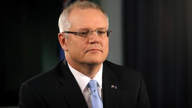 Treasurer Scott Morrison before an interview with Nine News on Sunday. Picture: Kym Smith