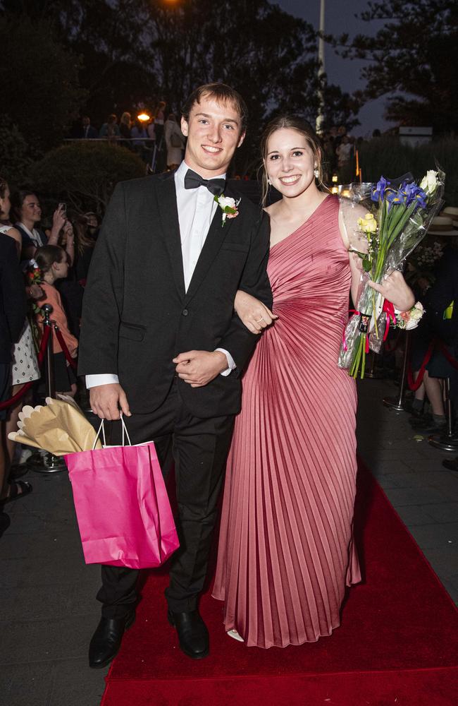 Bethany Casey and partner Cooper McInnerney arrive at The Glennie School formal at Picnic Point, Thursday, September 12, 2024. Picture: Kevin Farmer