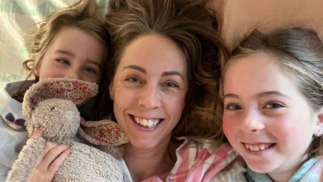 Camilla with her two daughters. Her youngest Audrey (left) is fighting cancer. Picture: Supplied