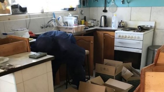 The kitchen in the Kingscliff home of the late Steven Colley.