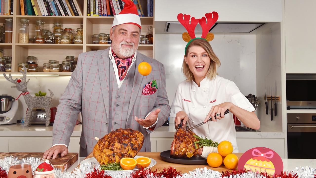 SecondBite board director Matt Preston and Coles ambassador Courtney Roulston launch the Coles SecondBite Christmas Appeal. Picture: Nicki Connolly