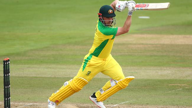 Aaron Finch during an inter-squad T20 warm-up match at the Ageas Bowl. Picture: Getty Images