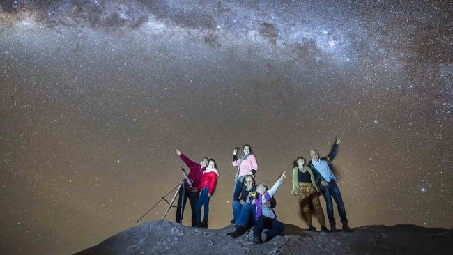 Starry nights: Jane Stacey, Jenna Alday, Bron Alday, Alison McClelland, Ellie Stacey, Rachel Pearce and Murray Allan. Picture: Jason Edwards