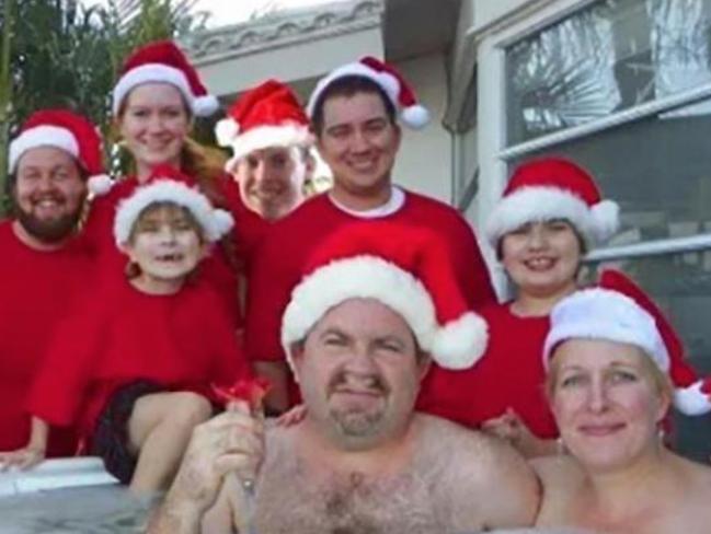 The entire family gathered round mum and dad in the spa for the ultimate festive scene.