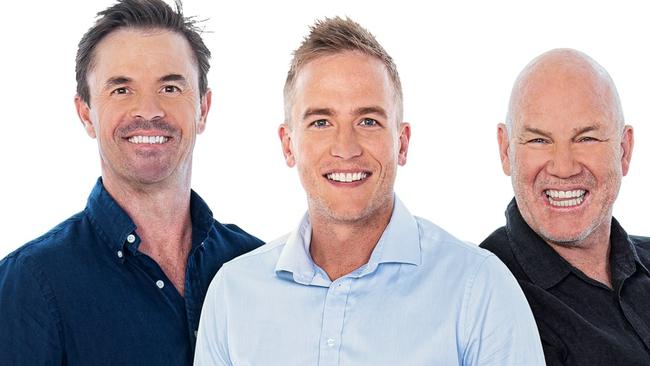 Triple M Rush Hour hosts Andrew Jarman, Bernie Vince and Greg Blewett. Pic: Triple M