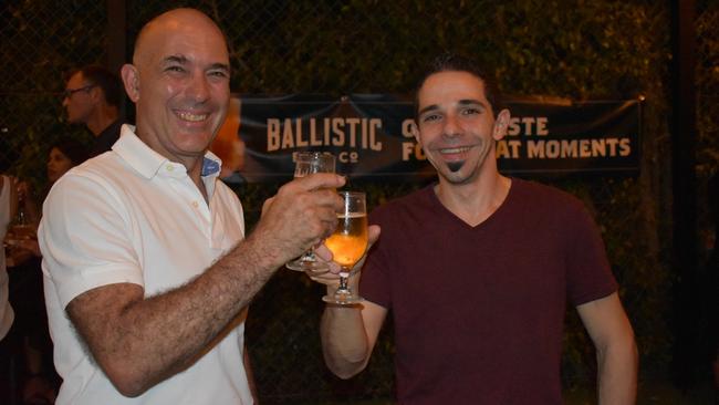 Allan Milostic and Garuma cafe owner Tiago Ribeiro at Ballistic Whitsundays' VIP launch. Picture: Kirra Grimes.