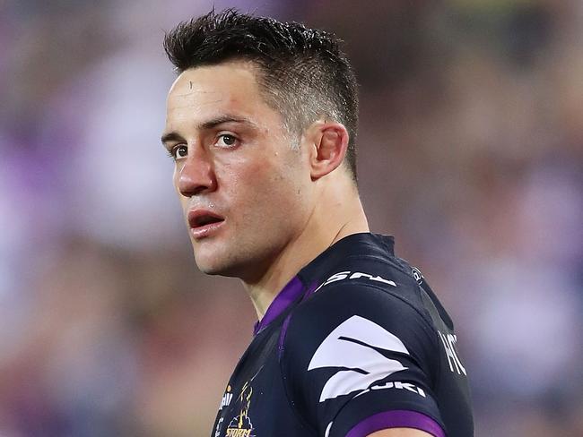 SYDNEY, AUSTRALIA - OCTOBER 01:  Cooper Cronk of the Storm looks on during the 2017 NRL Grand Final match between the Melbourne Storm and the North Queensland Cowboys at ANZ Stadium on October 1, 2017 in Sydney, Australia.  (Photo by Mark Metcalfe/Getty Images)