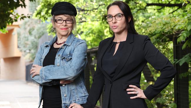 Sex worker advocate and activist Julie Bates and Ash Burgess, who owns three brothels. Picture: Richard Dobson