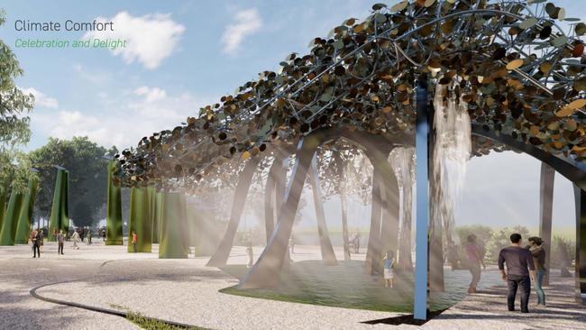 An artist impression of the "solar trees".