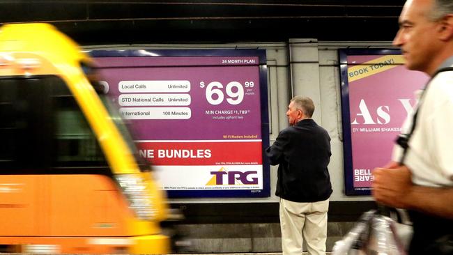 A TPG Billboard at Wynyard Station.