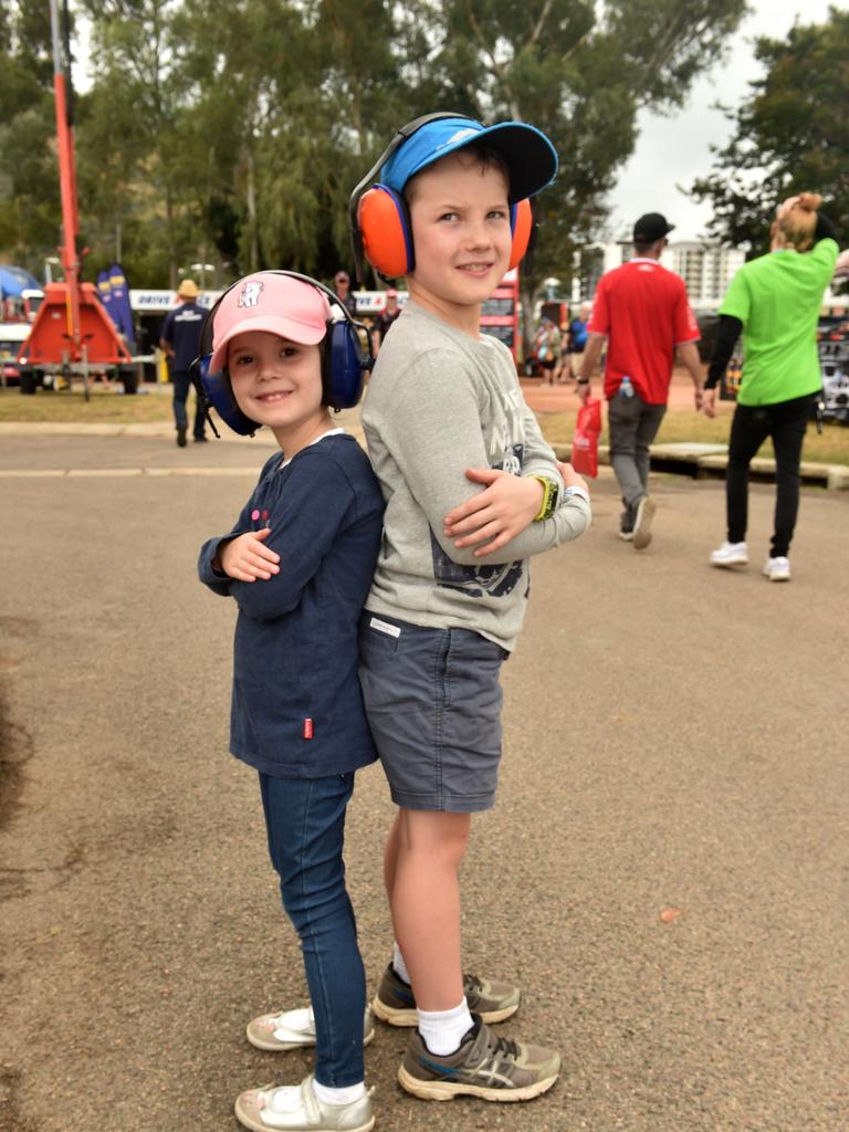 Watpac Townsville 400 Day One. Socials. Sarah, 5, and Lachlan walker, 9. Picture: Evan Morgan