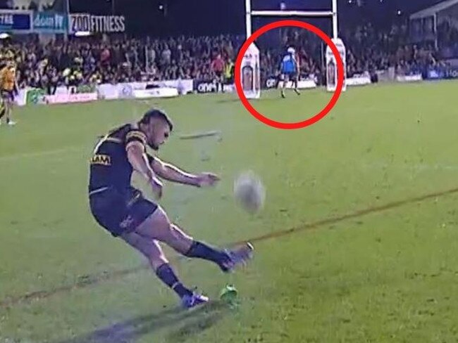 The NRL is reportedly investigating an incident during Friday evening’s blockbuster contest in Penrith where a Parramatta Eels trainer ran in front of the goal posts as Panthers captain Nathan Cleary attempted a conversion kick.