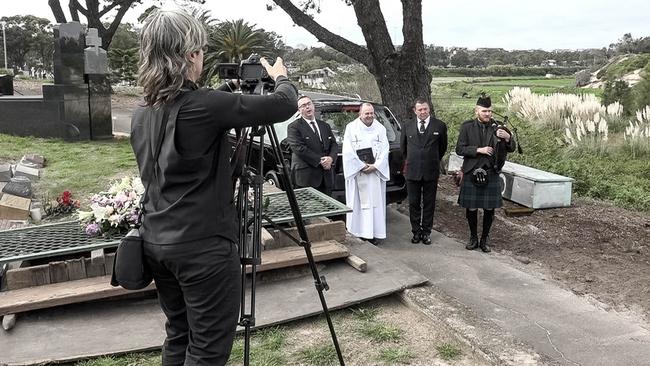 Families can choose photography at the funeral service, gravesite and wake. Picture: Funeral Video Australia