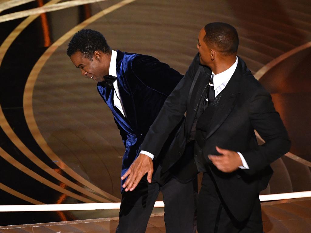 US actor Will Smith slaps US actor Chris Rock on stage during the 94th Oscars at the Dolby Theatre in Hollywood, California. Picture: AFP.