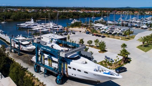 The Boat Works superyacht yard's 300 tonne and 100 tonne travel lift. Picture: The Boat Works