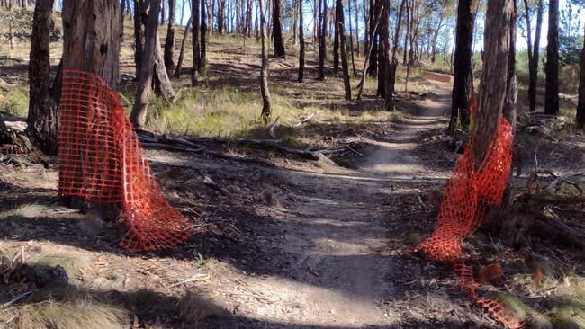 Hepburn Shire Council says people have been damaging and vandalising the Creswick Trails construction site, as well as illegally felling trees, delaying the track's early opening. Picture: Hepburn Shire Council