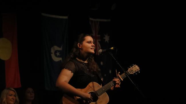 A Tweed musician performs at Tweed Shire Council's Australia Day ceremony at Twin Towns Services Club in 2021. Picture: Liana Boss