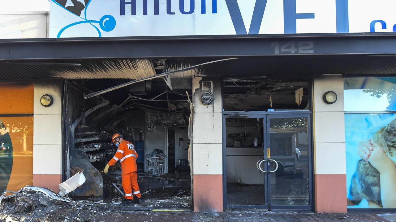 Pets Health Hilton Vet Centre was destroyed by fire on Thursday. Picture: RoyVphotography