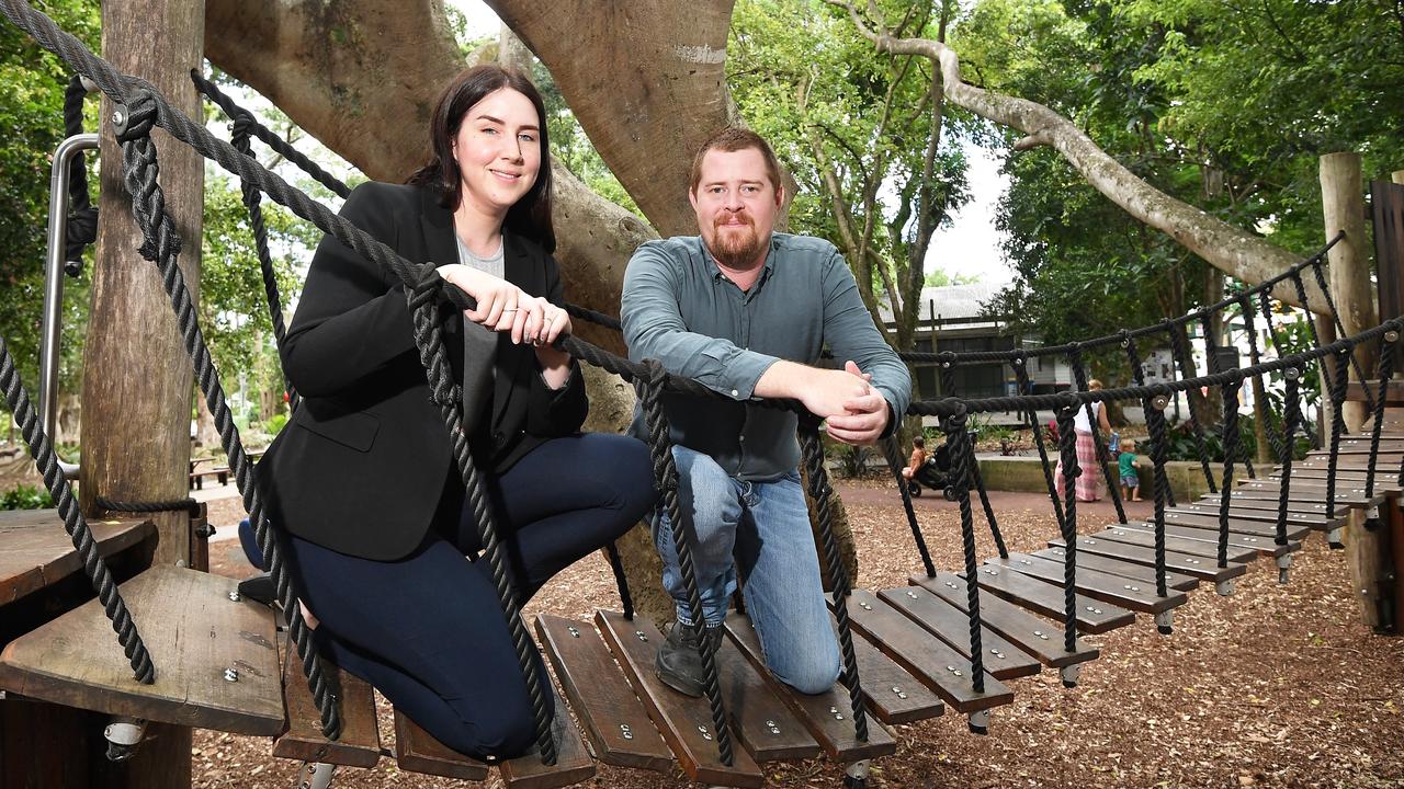 Shane Hoogvliet and Samantha Sarma of Aspect Contractors have beaten two Brisbane companies for $3.7 million Cooroy adventure playground build. Picture: Patrick Woods.