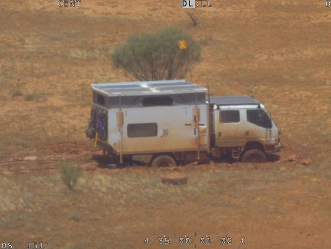 Imagery of the bogged vehicle in South Australia taken by AMSA’s Challenger rescue aircraft (12 November) Images courtesy of AMSA