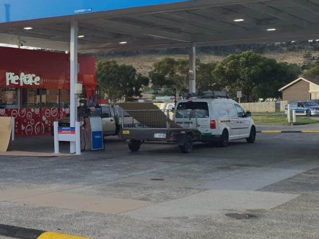 Gagebrook's United Petroleum service station being boarded up. Picture: supplied