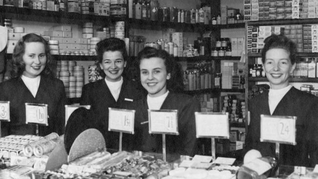 A chemist at Flinder St Station in 1948.