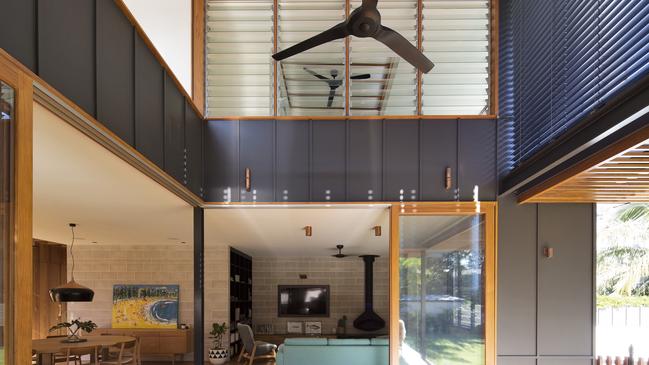 Fan power rules in this North Manly home. Photo: Simon Whitbread.