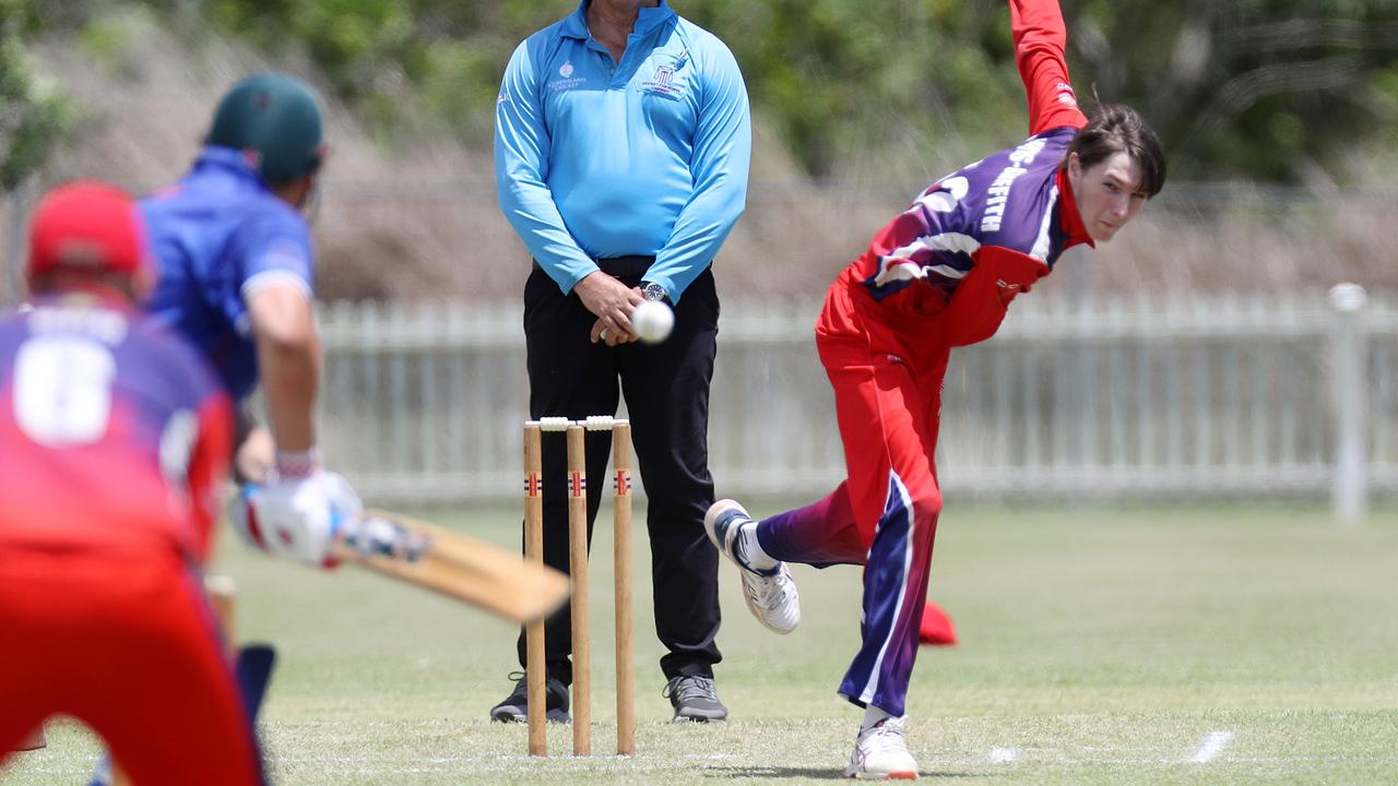 Mulgrave's Maxwell Davies- Griffith fires one down the pitch in the Cricket Far North competition. Picture: Stewart McLean