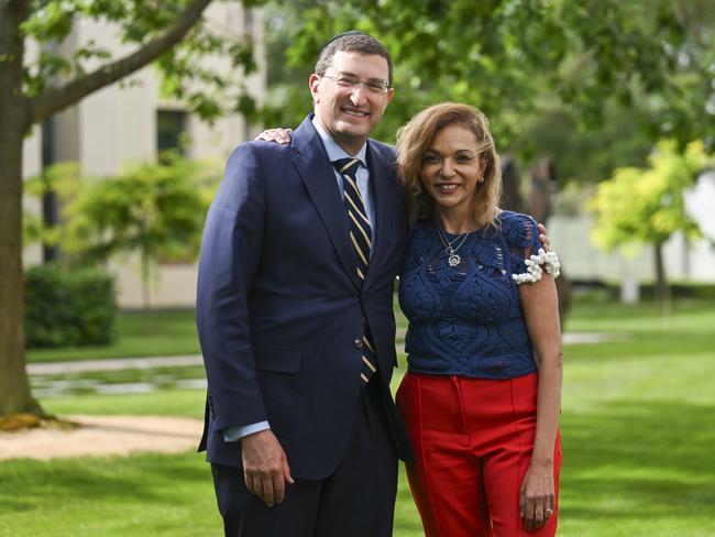 Liberal MP Julian Leeser and Labor Western Australian MP Anne Aly, who says the friendship between the Muslim Minister and Jewish MP grew over sharing religious snacks. Picture: Martin Ollman