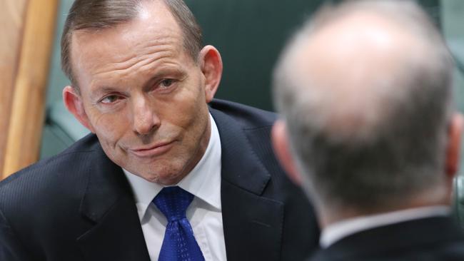 Question Time in the House of Representatives in Parliament House in Canberra. The Prime Minister Tony Abbott with Social Services Minister Scott Morrison during Question Time in the House of Representatives in Parliament House Canberra. Pic by Gary Ramage