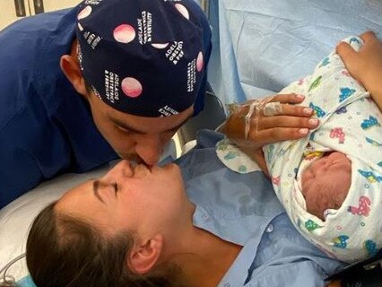 Huge James Walker, baby boy born to Crows star Taylor Walker and his wife Ellie.