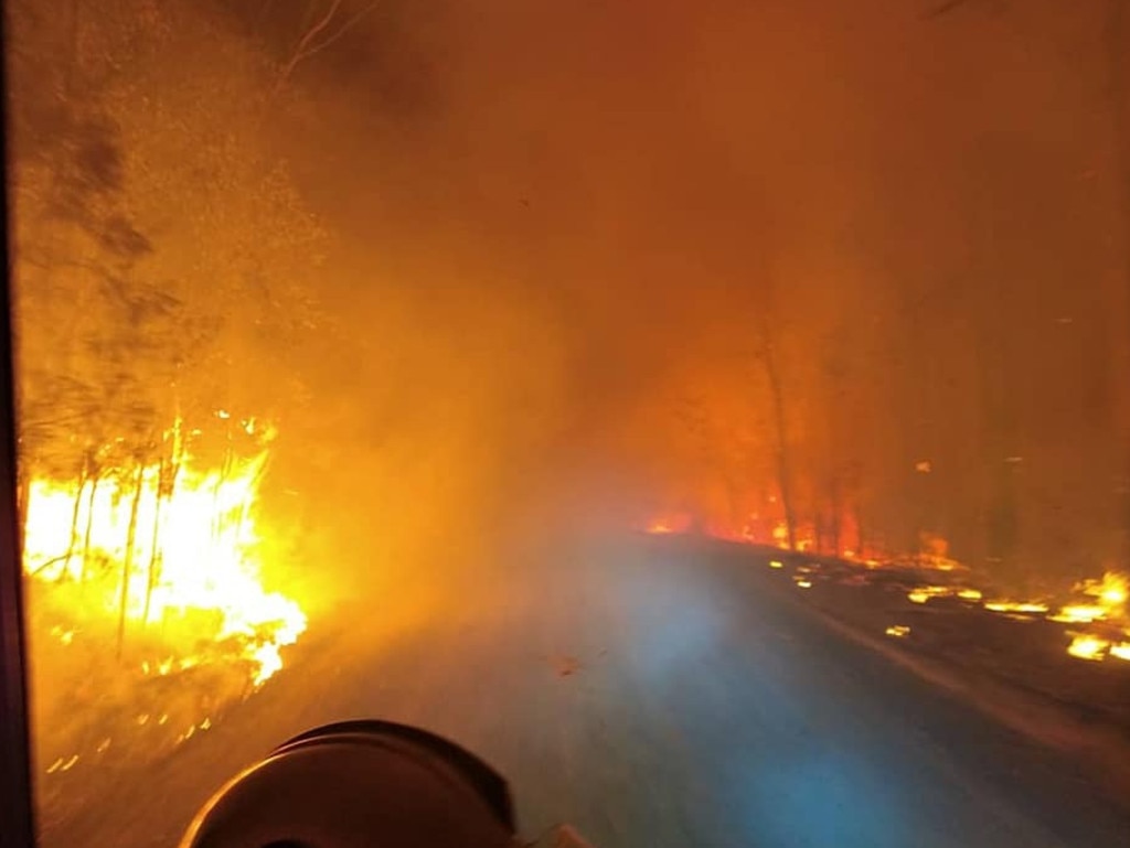 Members of Casino Rural Fire Brigade at the Rappville fire defending properties.