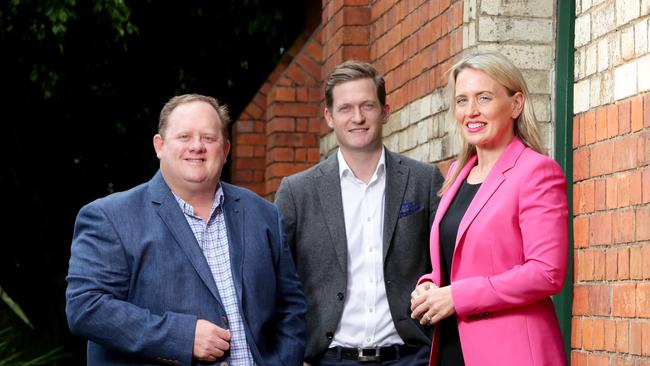 HyperOne founder Bevan Slattery, Evan Kilpatrick Chief investment officer, Kate Jones, Fortitude Valley, Tuesday February 16th 2021 – Photo Steve Pohlner