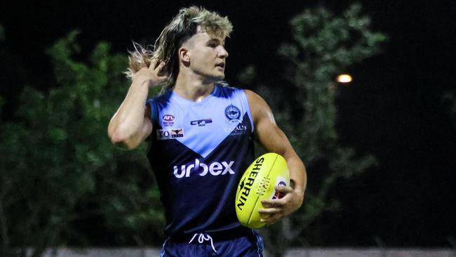 Thomas Baulch kicked three second half goals against Palmerston in Round 14 of the 2022-23 NTFL season. Picture: Tymunna Clements / AFLNT Media