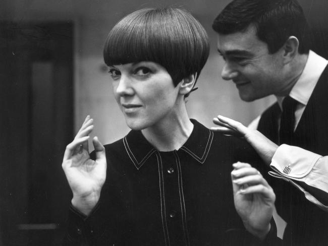 Designer Mary Quant, a central figure of the youth movement in 1960s London, having her hair cut by another fashion icon, hairdresser Vidal Sassoon. Picture: Ronald Dumont/Daily Express/Hulton Archive/Getty Images