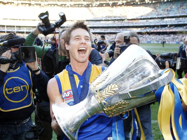 Cousins celebrates West Coast’s 2006 Premiership.