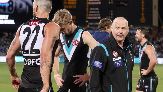 Hinkley after the Round 19 loss to the Cats. Picture: Sarah Reed/AFL Photos