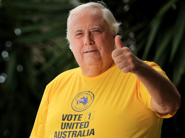 PARADISE POINT GOLD COAST , AUSTRALIA - MAY 21 2022, Picture:  Scott Powick NewscorpClive Palmer poses for a pre Election Day photo at his house prior to casting his vote.