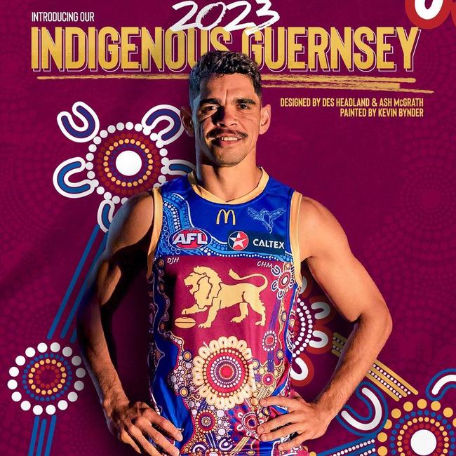 Brisbane Lions 2023 Sir Doug Nicholls Round guernsey. Picture: Instagram