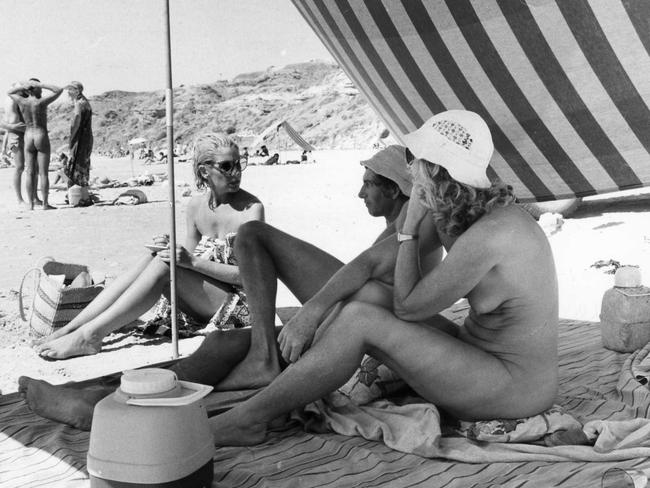 Nude bathers at Maslin Beach, 1982.