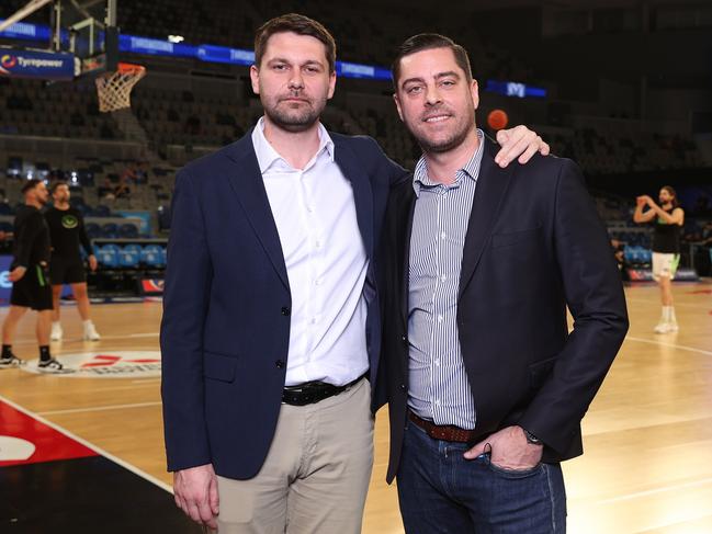 Dule Karavesovic (Partizan Belgrade) and Giannis Lyras (Panathinaikos) were recently in Melbourne to scout potential locations for their teams to play off-season games, later this year. Picture: Getty Images