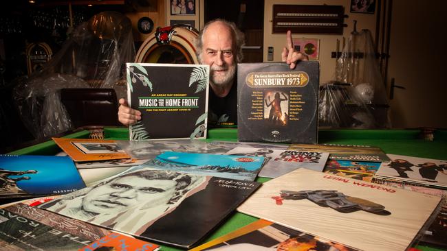 Michael Gudinski at his home last year. Picture: Tony Gough